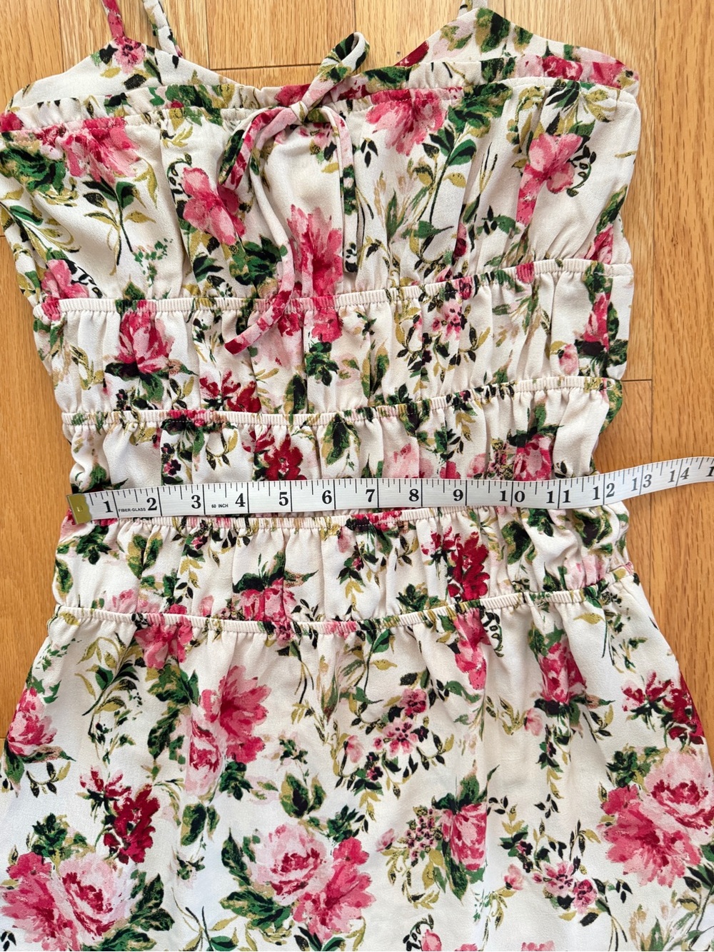 Cottagecore Monteau Pink Rose Smocked Bodice Tiered Maxi Sundress Small S - Picture 12 of 16